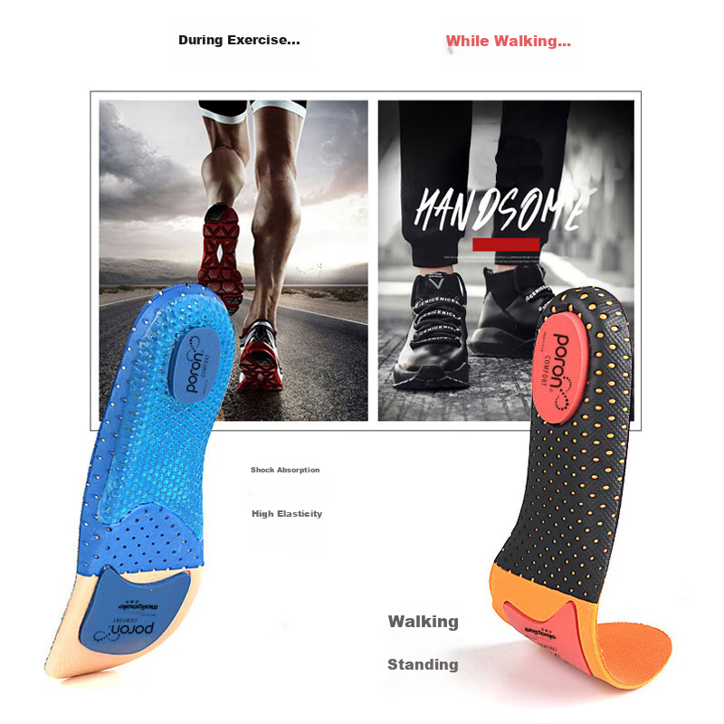 Maigaole Sports Insoles for Men, Thickened Shock-Absorbing Elastic Basketball Sh...