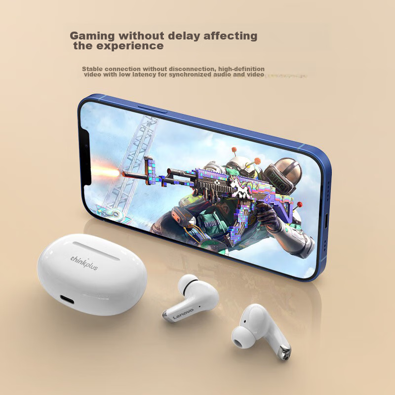 Lenovo True Wireless Bluetooth Earbuds, In-Ear Sports High-Definition Calling Mu...