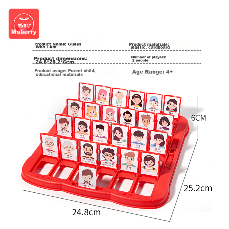 Mbery Guess Who I Am Children's Toy, Logic Reasoning Board Game, Card Game, Pare...