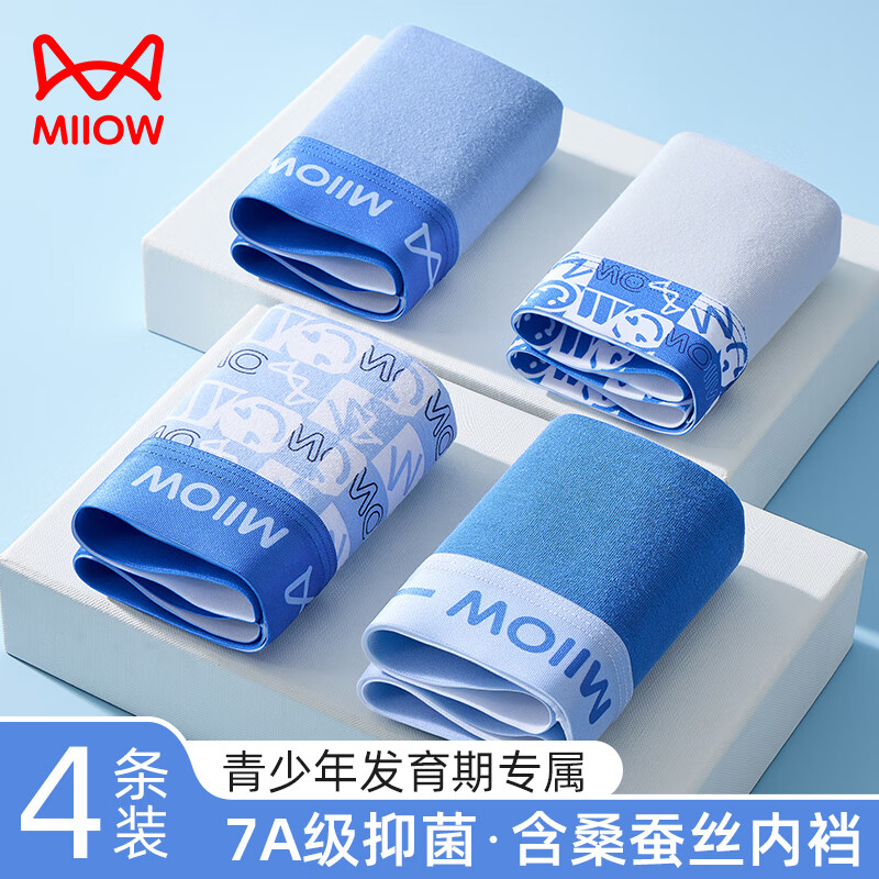 MiiOW Boys' Underwear Teenage Boys' Spring and Autumn Boxer Briefs for Adolescen...