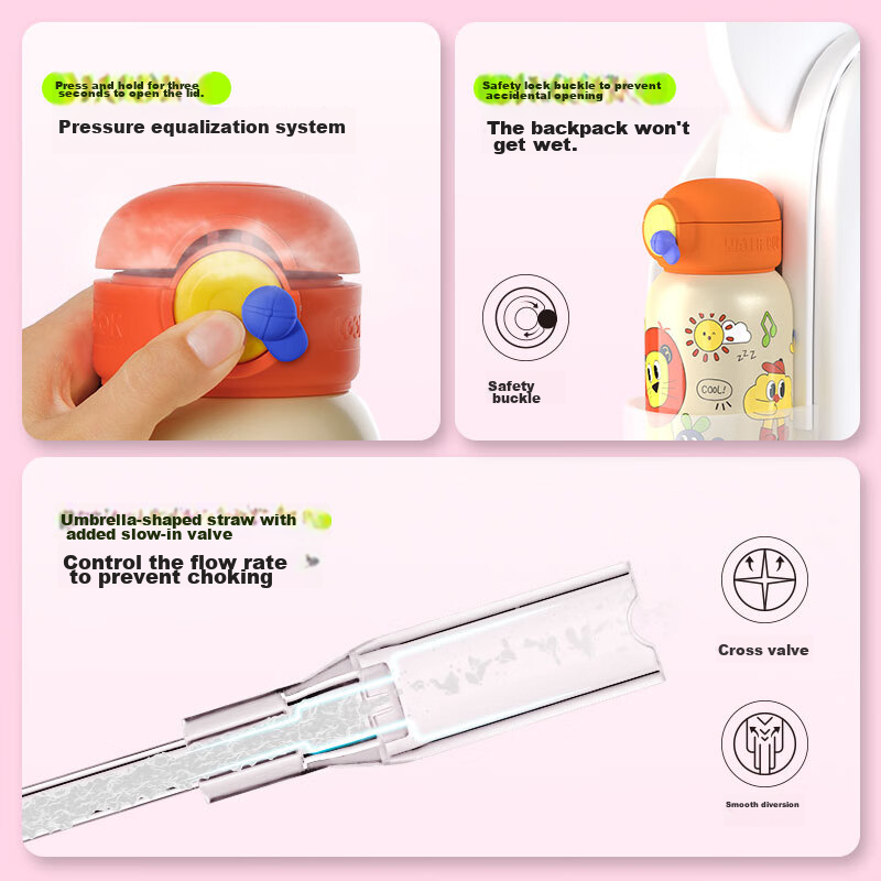 Luo Shi Children's Insulated Cup 316L Water Cup for Boys and Girls Students Baby...