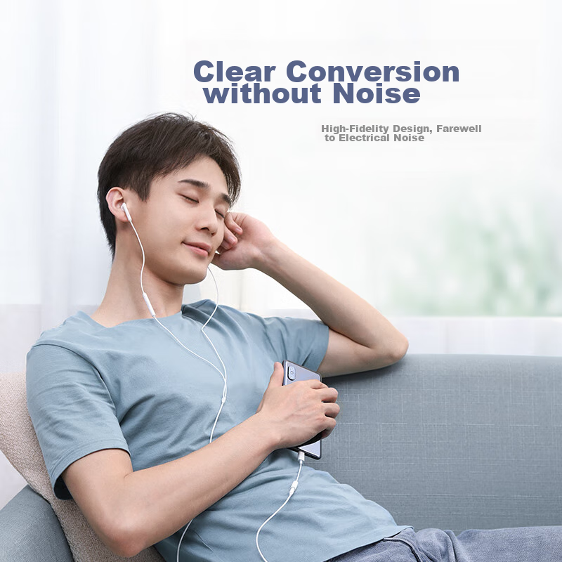 Lulian Earphone Adapter, Type-C to 3.5mm Audio Data Cable, USB-C Earphone Conver...