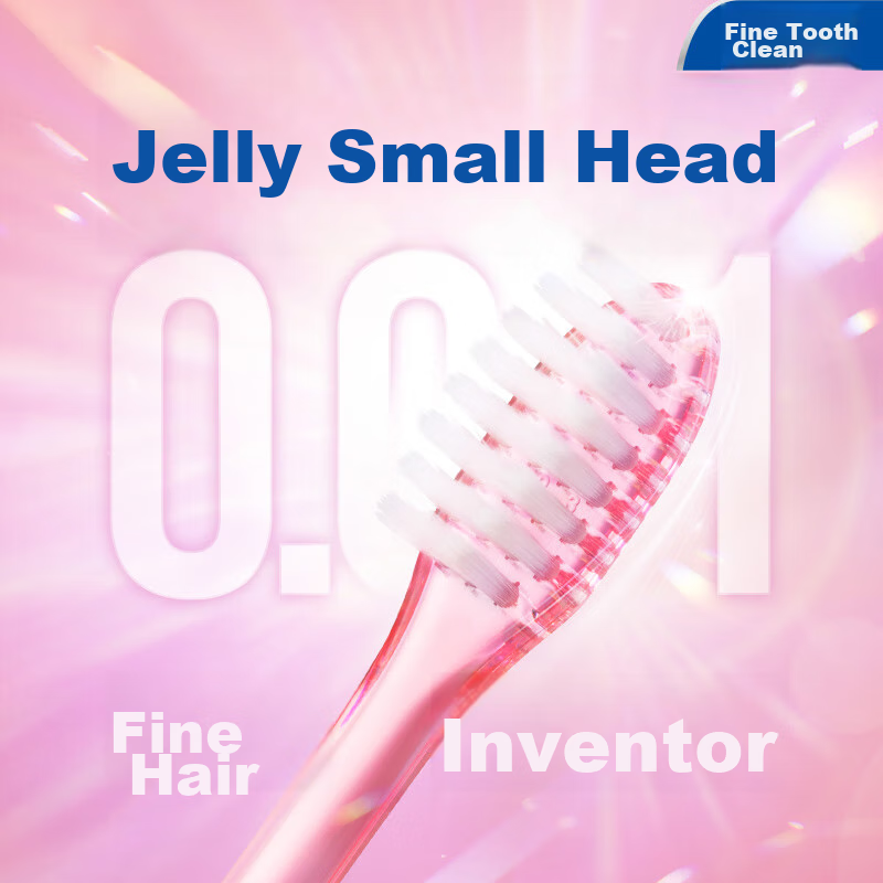 Lion Fine Bristle Crystal Soft Toothbrush with Shiny Handle, Compact Brush Head,...