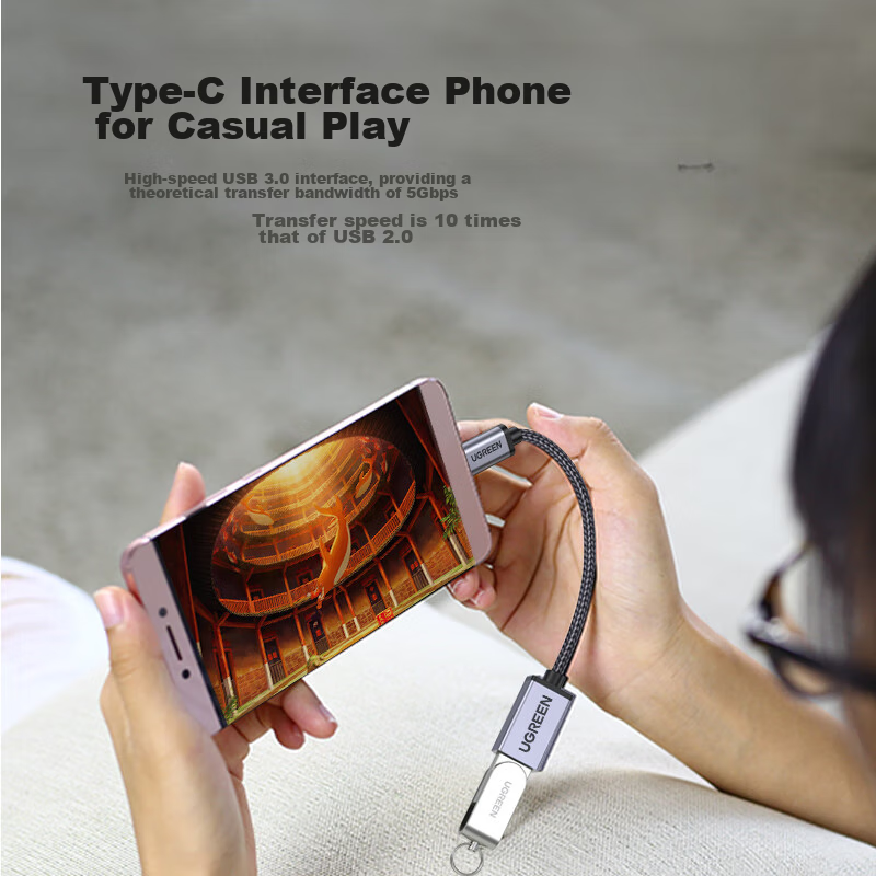 Lulian OTG Adapter, Type-C to USB Data Cable Converter, Car USB Drive Connector,...