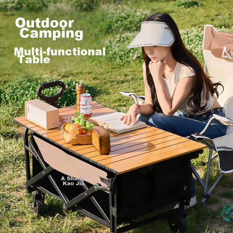Suncojia Outdoor Camping Table Top, Campsite Cart, Street Vending Cart, Picnic C...