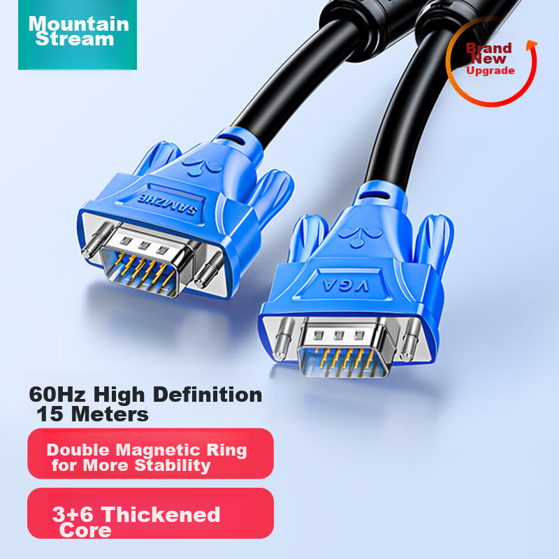 Shanze VGA Cable, High-Definition, Dual Magnetic Ring 3+6 Copper Core, Desktop C...