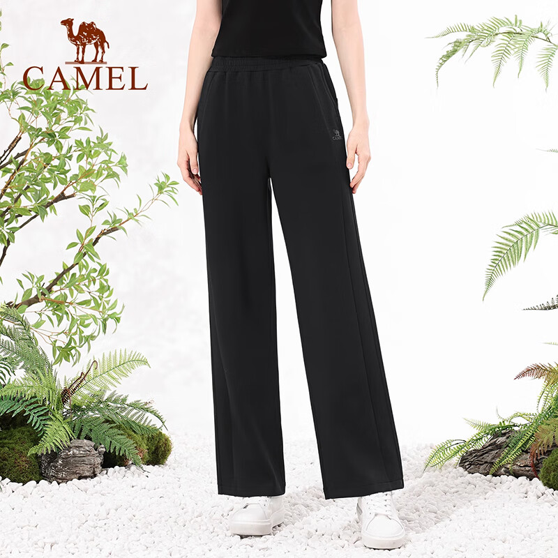 CAMEL Women's Casual Pants Spring Yoga Fitness Pants Breathable Loose Straight-l...