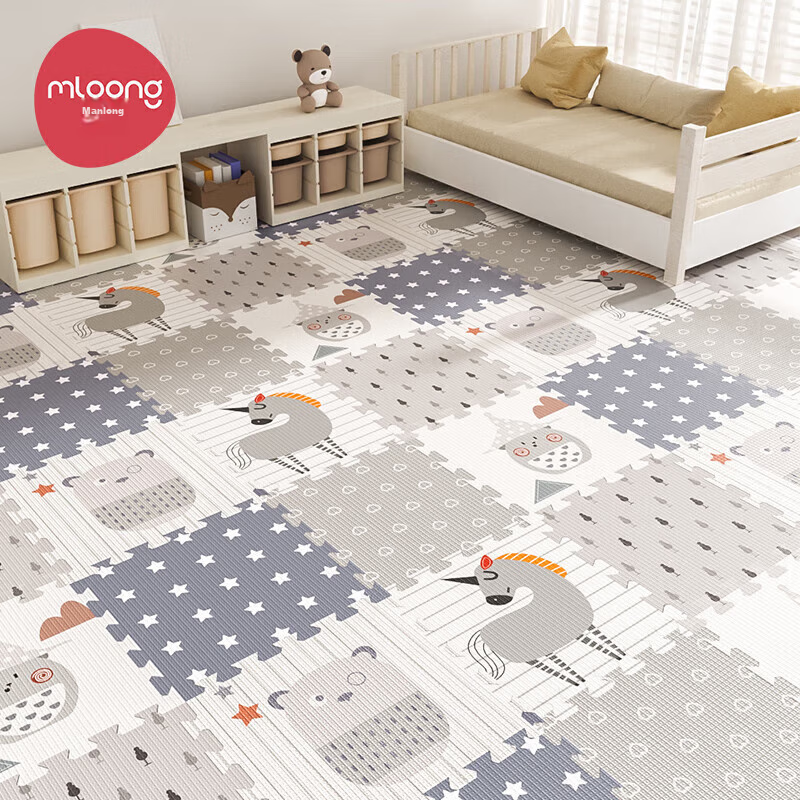 Manlong XPE Baby Crawling Mat, Infant Play Mat, Interlocking Thickened Children'...