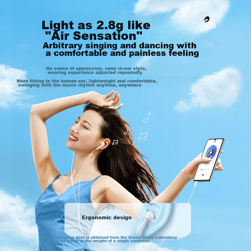 Lulian Type-C Wired Earphones, Semi-In Mobile Phone Headset, Wired Earphones for...