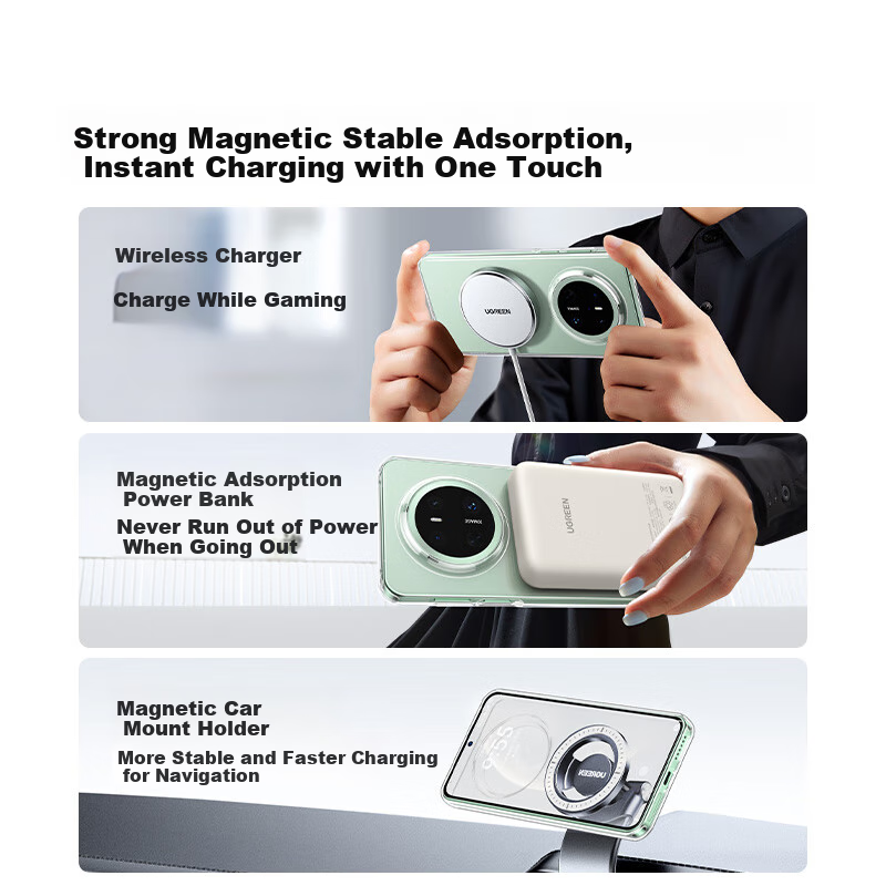 UGREEN Transparent Ultra-Thin Magnetic Adsorption Full Protection Case for Huawe...