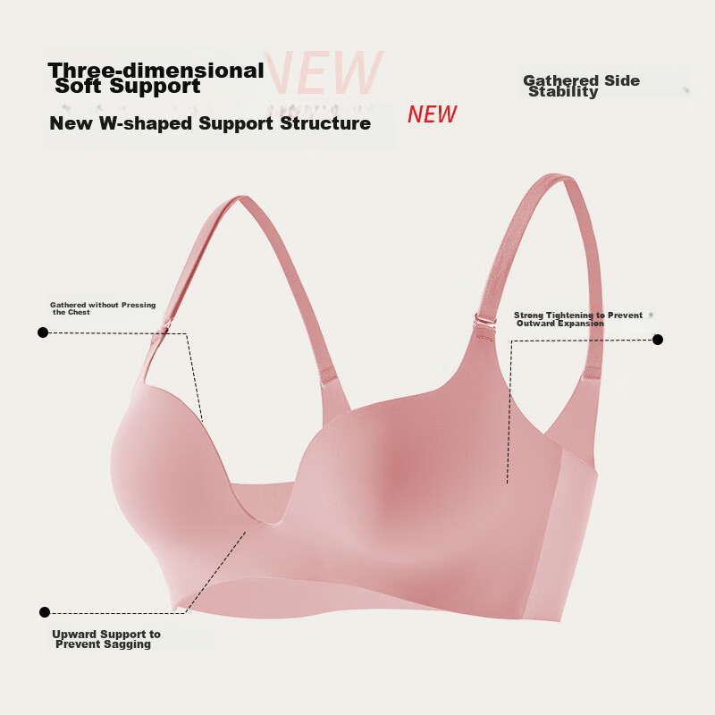 MiiOW Seamless Women's Bra for Small Breasts, Push-Up, Wireless, Side Support, A...