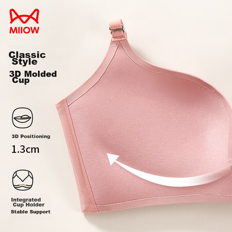 MiiOW Seamless Women's Bra for Small Breasts, Push-Up, Wireless, Side Support, A...