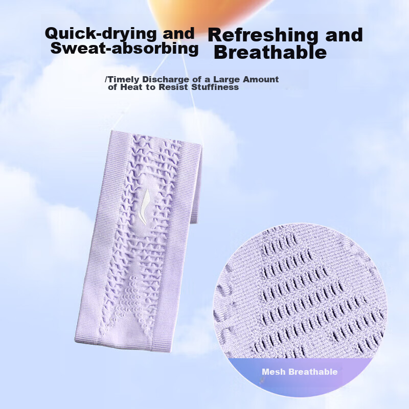 LI-NING Sports Headband for Women, Wide Sweat-Absorbing Headband, Sweat-Absorbin...