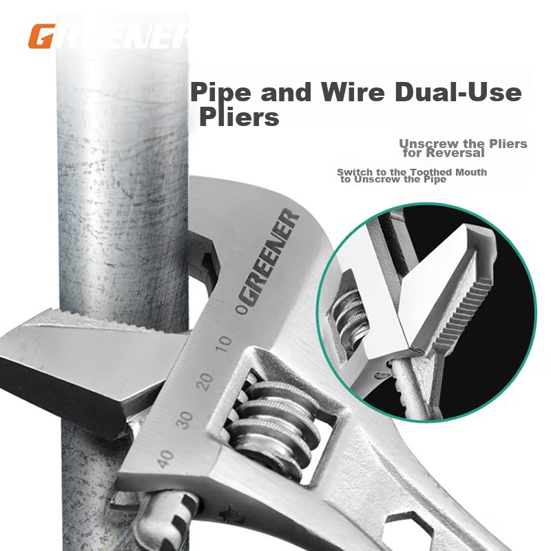 Greener Adjustable Wrench, Multi-Purpose Household Quick-Release Industrial-Grad...