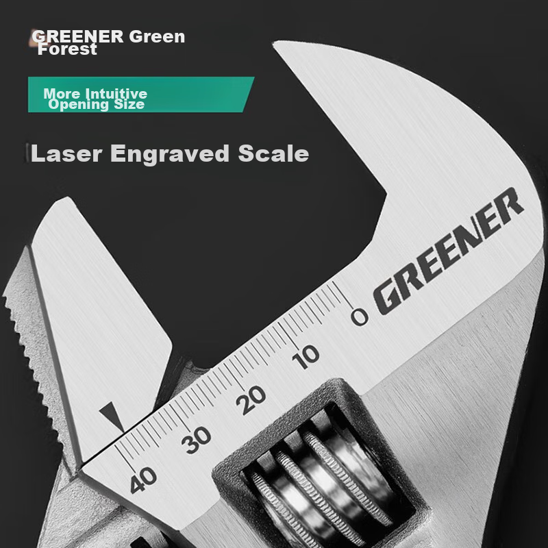 Greener Adjustable Wrench, Multi-Purpose Household Quick-Release Industrial-Grad...