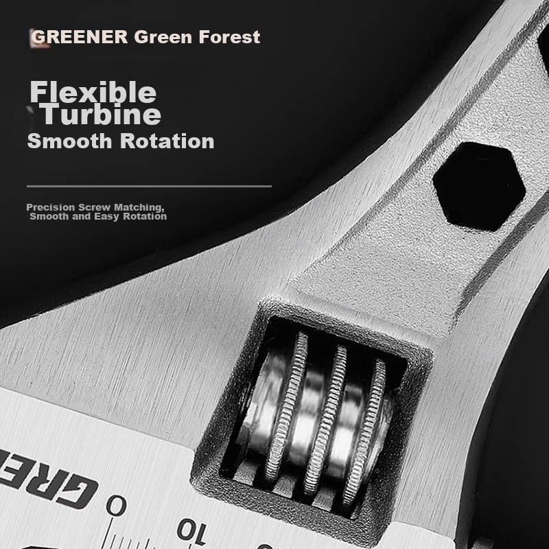 Greener Adjustable Wrench, Multi-Purpose Household Quick-Release Industrial-Grad...