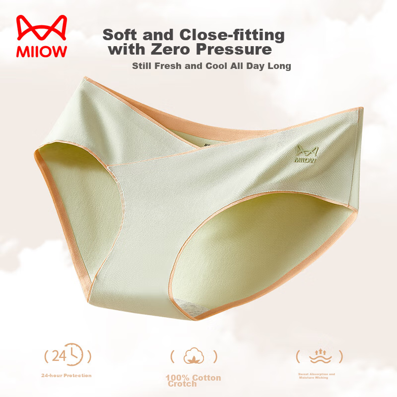 Maoren Low-Rise Fitted Maternity Underwear for Women, Pure Cotton Crotch, for Ea...