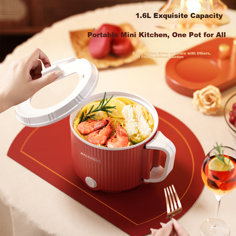 Macaiiroos Electric Cooking Pot, Electric Hot Pot, Small Electric Pot, Dorm Mini...