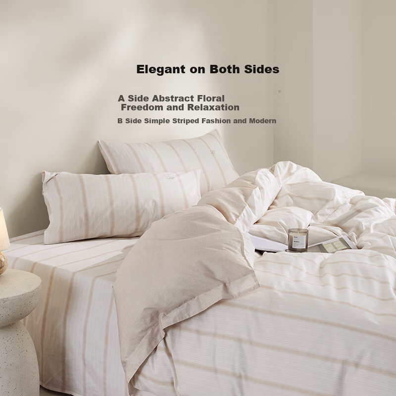 LUOLAI Home Textile 100% Pure Cotton Four-Piece Bedding Set Full Cotton Class A...