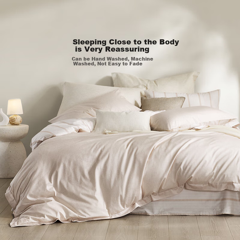 LUOLAI Home Textile 100% Pure Cotton Four-Piece Bedding Set Full Cotton Class A...