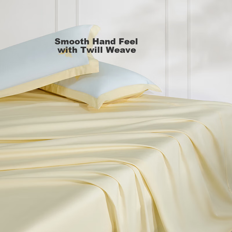 Luolai Home Textiles 100% Pure Cotton Bed Sheet, Single Piece, Yellow, 230*250