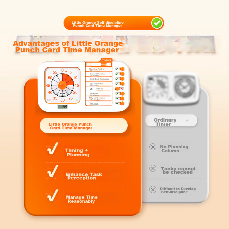 Perfect Score Elementary School Overachiever Orange Time Management Tool, Self-D...