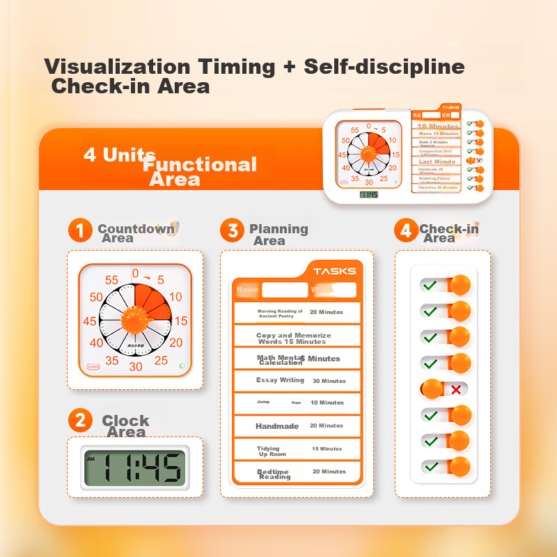 Perfect Score Elementary School Overachiever Orange Time Management Tool, Self-D...