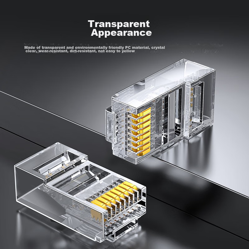 Lulian CAT6 Ethernet Cable Connectors, Gigabit Network Plugs, Gold-Plated Profes...