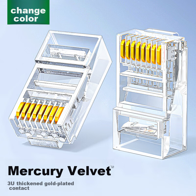 Lulian CAT6 Ethernet Cable Connectors, Gigabit Network Plugs, Gold-Plated Profes...