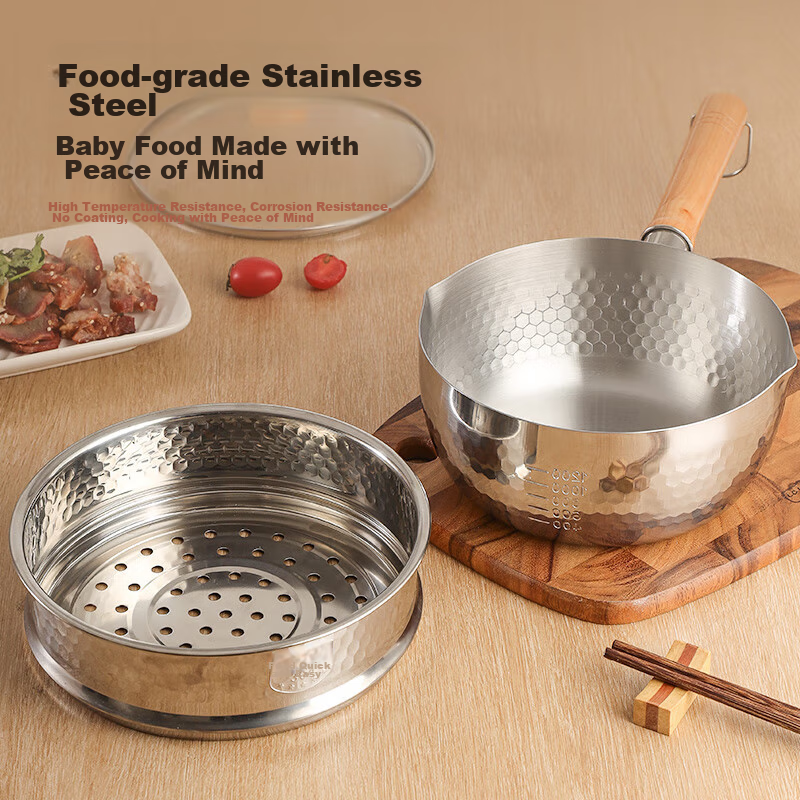 Maxcook Snowflake Pot, Hammered Stainless Steel Milk Pot, Noodle Soup Pot, Baby...