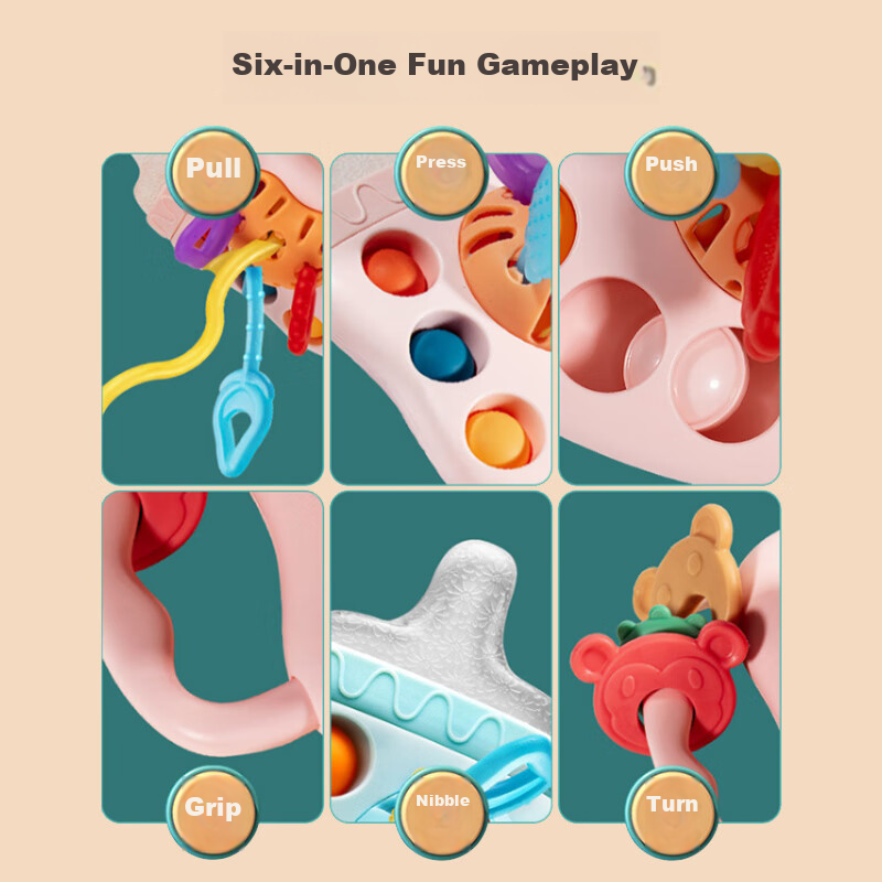 Martin Brother Baby Toy Pull-Out Game, 0-1 Year Old Infant Bottle Teether, Chewa...