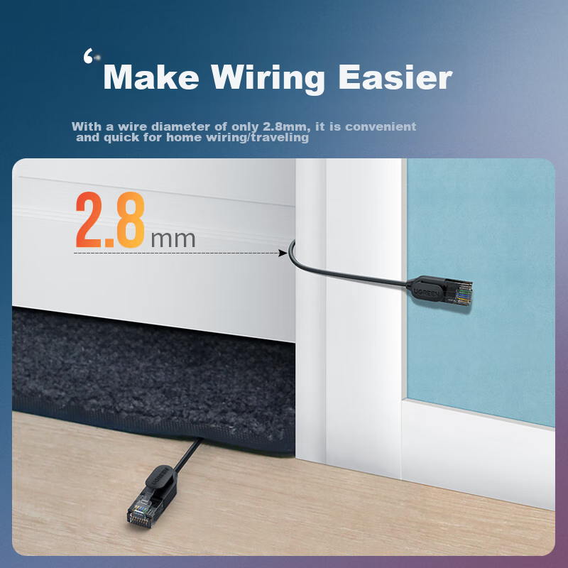 Lulian CAT6A 10 Gigabit Ethernet Cable, Thin CAT6A Pure Copper Patch Cord, Home...