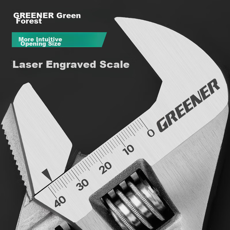 Greener Master Series Adjustable Wrench, 15-Inch Universal Open-End Multi-Functi...