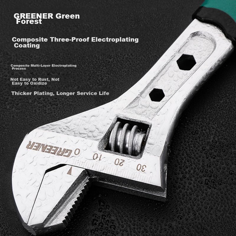 Greener Master Series Adjustable Wrench, 15-Inch Universal Open-End Multi-Functi...