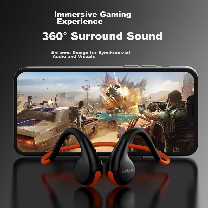 Lenovo Bone Conduction Sports Bluetooth Headphones, IPX7 Waterproof And Dustproo...