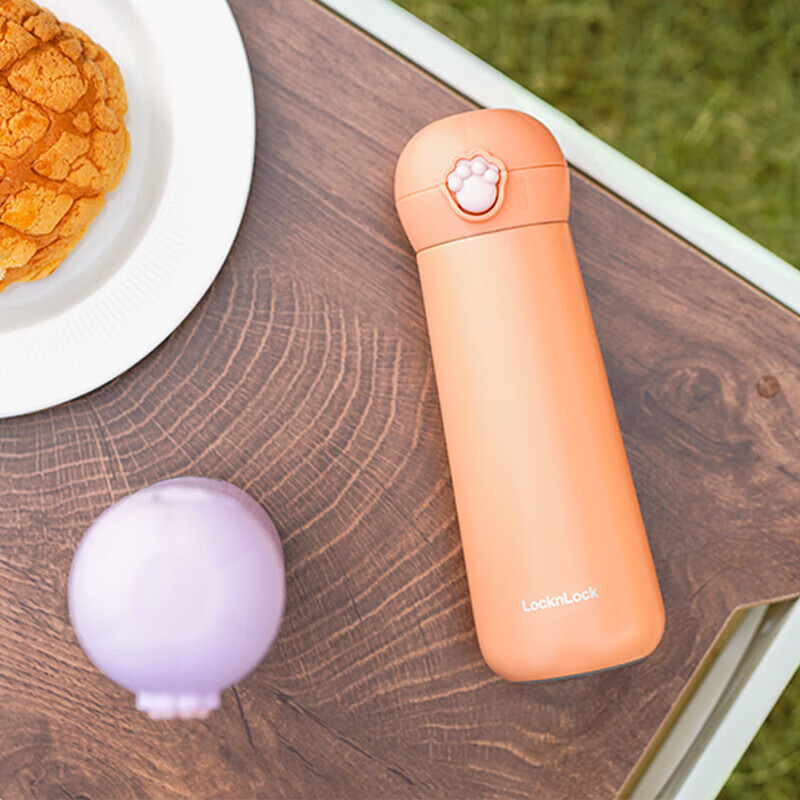 LOCK&LOCK Meow Bouncy Insulated Tumbler, Cute Portable Stainless Steel Water Cup...