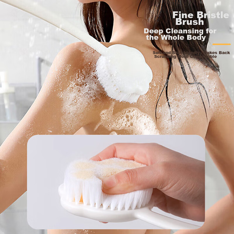 Leli Bath Brush, Mud Scrubber, Back Scrubber, Soft Bristle Brush, Long Handle Ba...