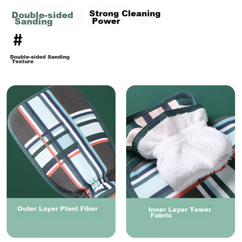 Jingxin Exfoliating Washcloth for Men, Double-Sided Bath Scrubber, Powerful Mud...