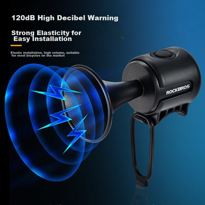 ROCKBROS Bicycle Electric Horn Bell, Universal for Road Bikes, Mountain Bikes, E...