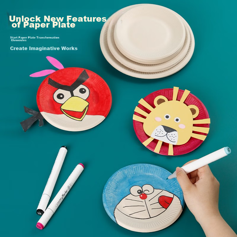 Lan Ziran Disposable Plates, 6 Inches, 20 Pieces, Natural Color, Sugarcane Pulp,...