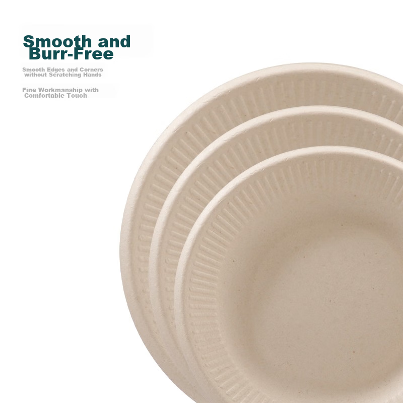 Lan Ziran Disposable Plates, 6 Inches, 20 Pieces, Natural Color, Sugarcane Pulp,...