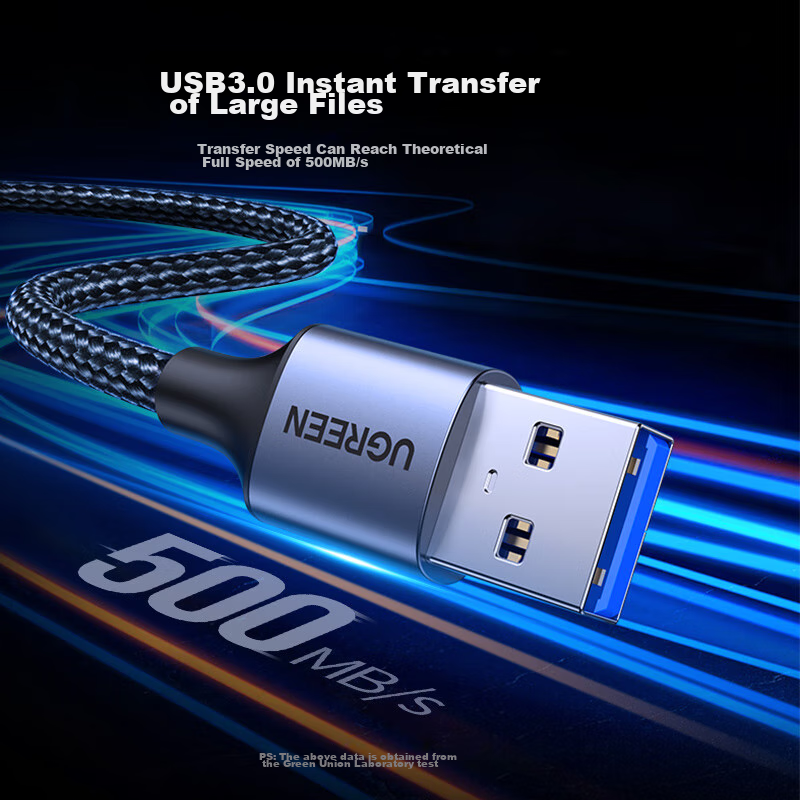 Lulian USB 3.0 Extension Cable, Male to Female Data Cable, High-Speed Transmissi...