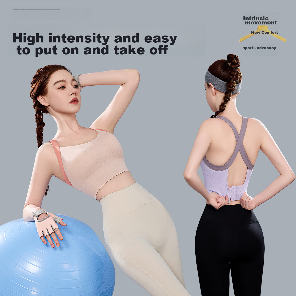 Langsha High-Intensity Sports Bra for Women, Shock-Absorbing, Large Bust, Yoga V...