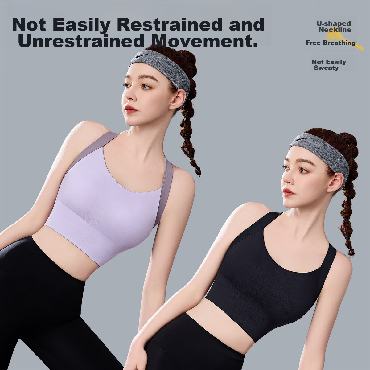 Langsha High-Intensity Sports Bra for Women, Shock-Absorbing, Large Bust, Yoga V...