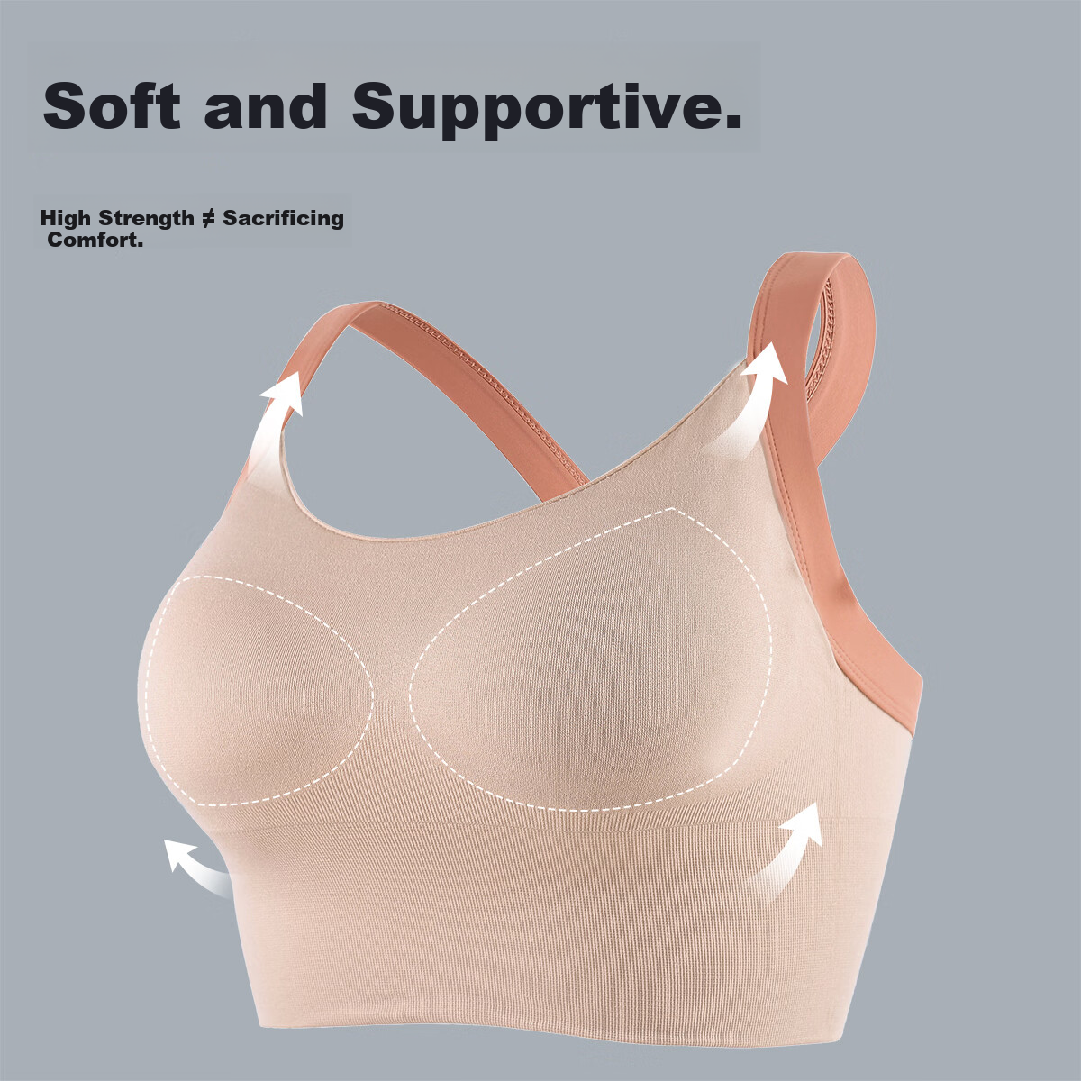 Langsha High-Intensity Sports Bra for Women, Shock-Absorbing, Large Bust, Yoga V...