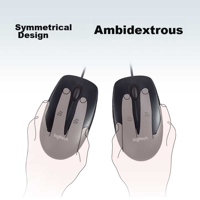 Logitech M90 Wired Mouse, Plug And Play, Comfortable And Reliable, Black