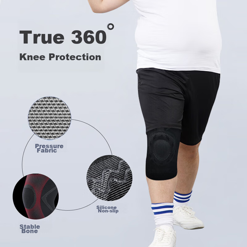 Mdikawe Plus Size Knee Pads for Overweight Men, Sports Leg Guards for Heavyweigh...