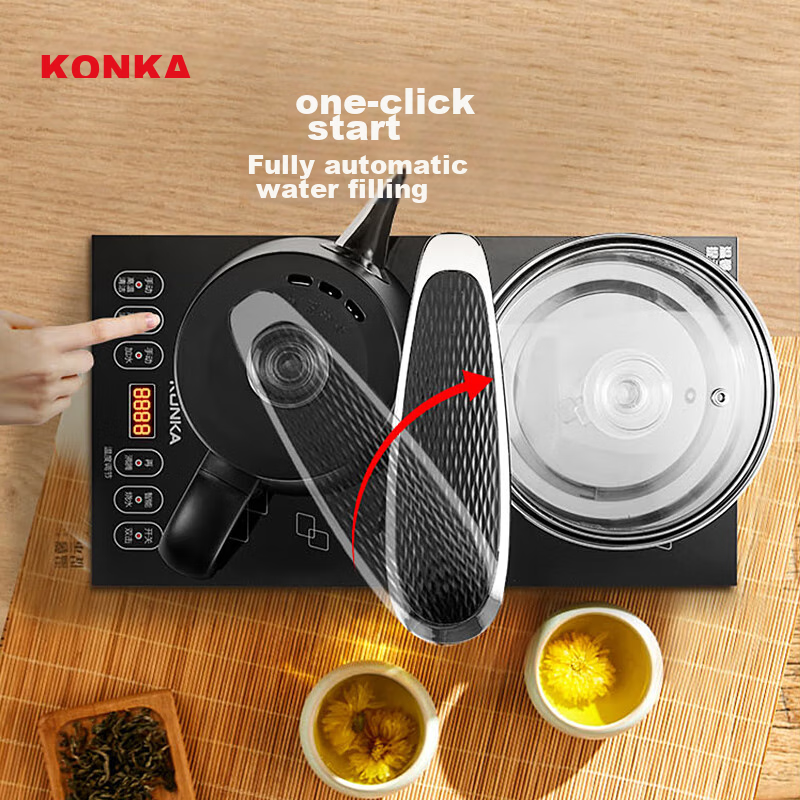 KONKA Electric Kettle, Fully Intelligent Automatic Water Filling Tea Tray, Healt...