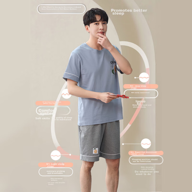 Langsha Couple's Pajamas, Summer Pure Cotton Short-Sleeve, Sweet And Cute, Women...