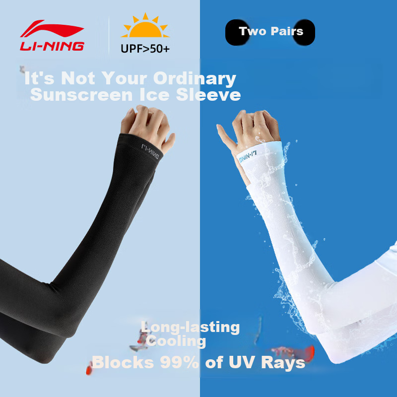 LI-NING Ice Sleeves for Men [Set of Four], Sun Protection Arm Sleeves for Women,...